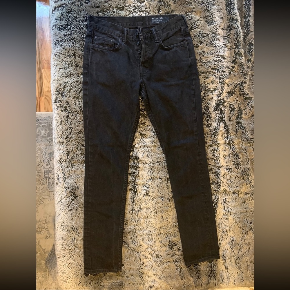 Allsaints Pistol Fit in Washed Black Jeans Denim size 30